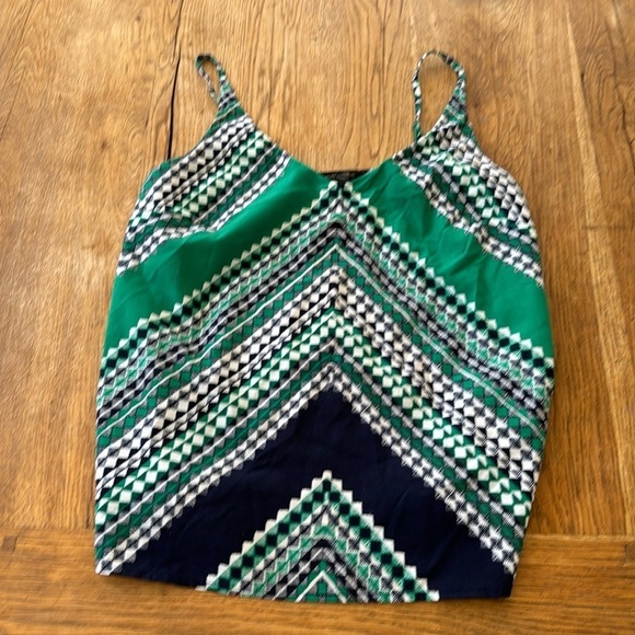 BANANA REPUBLIC GREEN AND NAVY TANK DIAMONDS - Picture 2 of 7